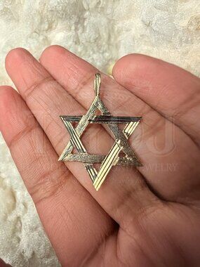 14K Yellow Gold Star of David Pendant
